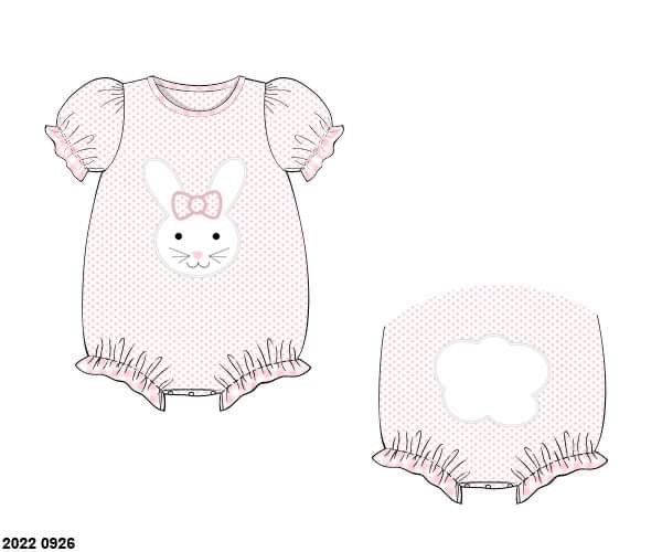 RTS: Girls Appliqué Cottontail Bubble