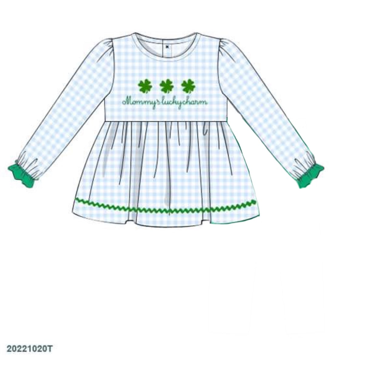 Pre Order 133: St. Patrick's Shirt Only- Girls French Knot Mommy's Lucky Charm Shirt