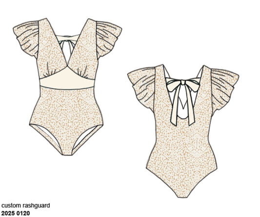 RTS: Fiji Sands- Mom Floral 1pc Rash Guard Swim