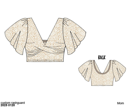 RTS: Fiji Sands- Mom Floral Rash Guard Camilla Swim Top