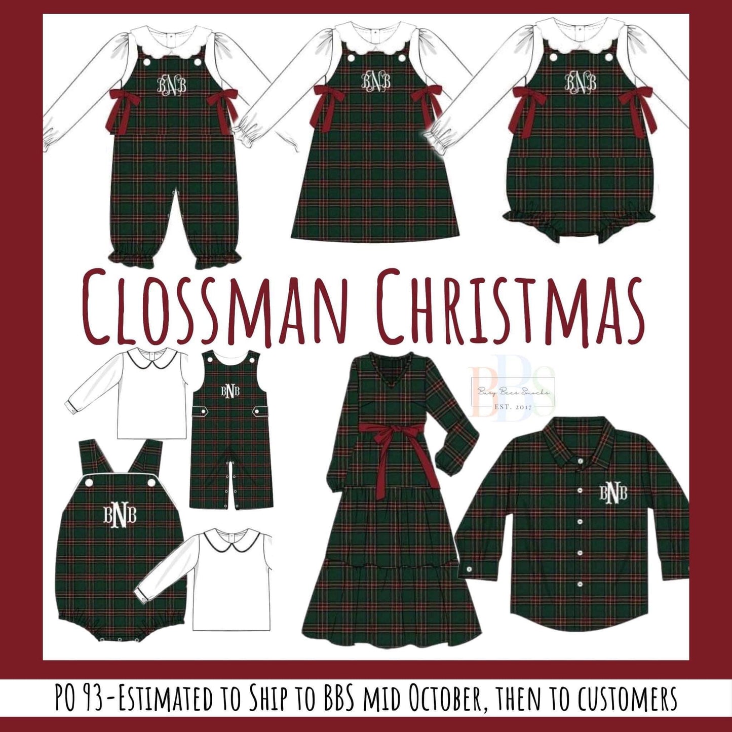 RTS: Clossman Christmas- Boys/Dad Woven Button Down (No Monogram)