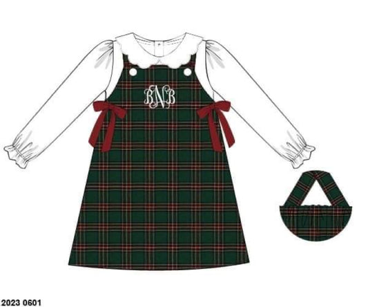 RTS: Clossman Christmas- Girls 2pc Woven Dress(No Monogram)
