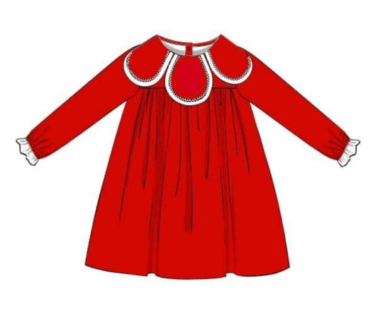 RTS: Christmas Red Knit- Girls Knit Dress(No Monogram)