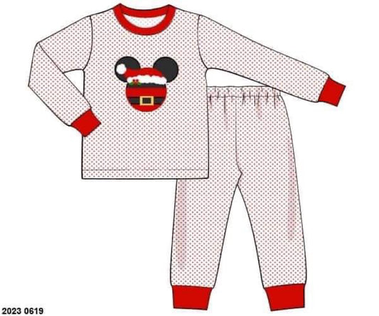 RTS: Merry Mouse Head- Boys 2pc Knit Pjs