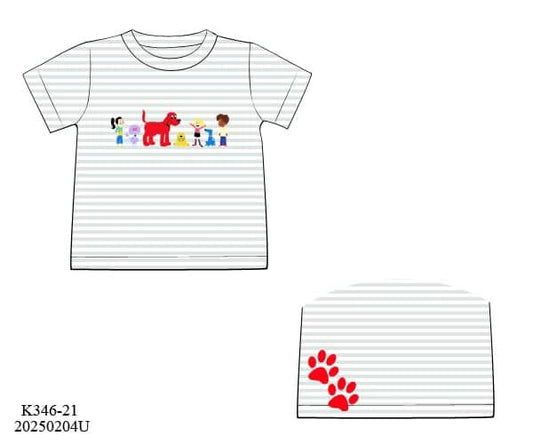Pre Order 133: Book Shirts- Boys Red Puppy Knit Shirt