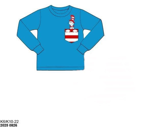 Pre Order 133: Book Shirts- Boys Feline Pocket Shirt