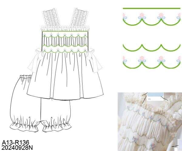 RTS: Livi Blooms- Girls Woven Bubble Short Set