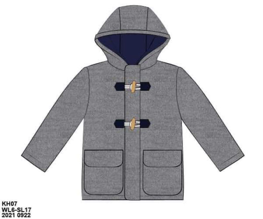 RTS: Cardigans & Jackets- Boys Grey Wool Winter Coat