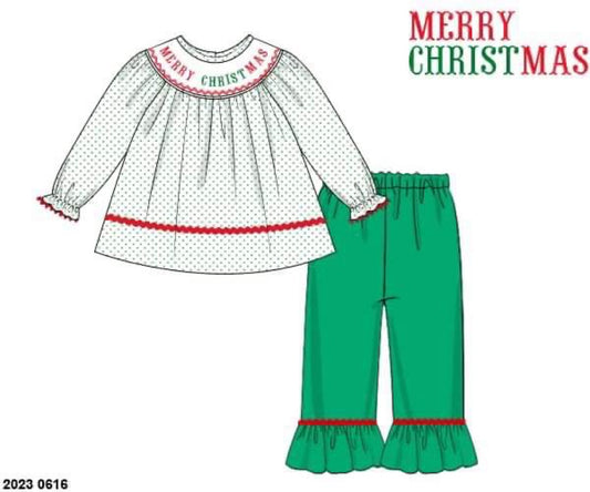 RTS: Merry CHRISTmas- Girls Knit Pant Set