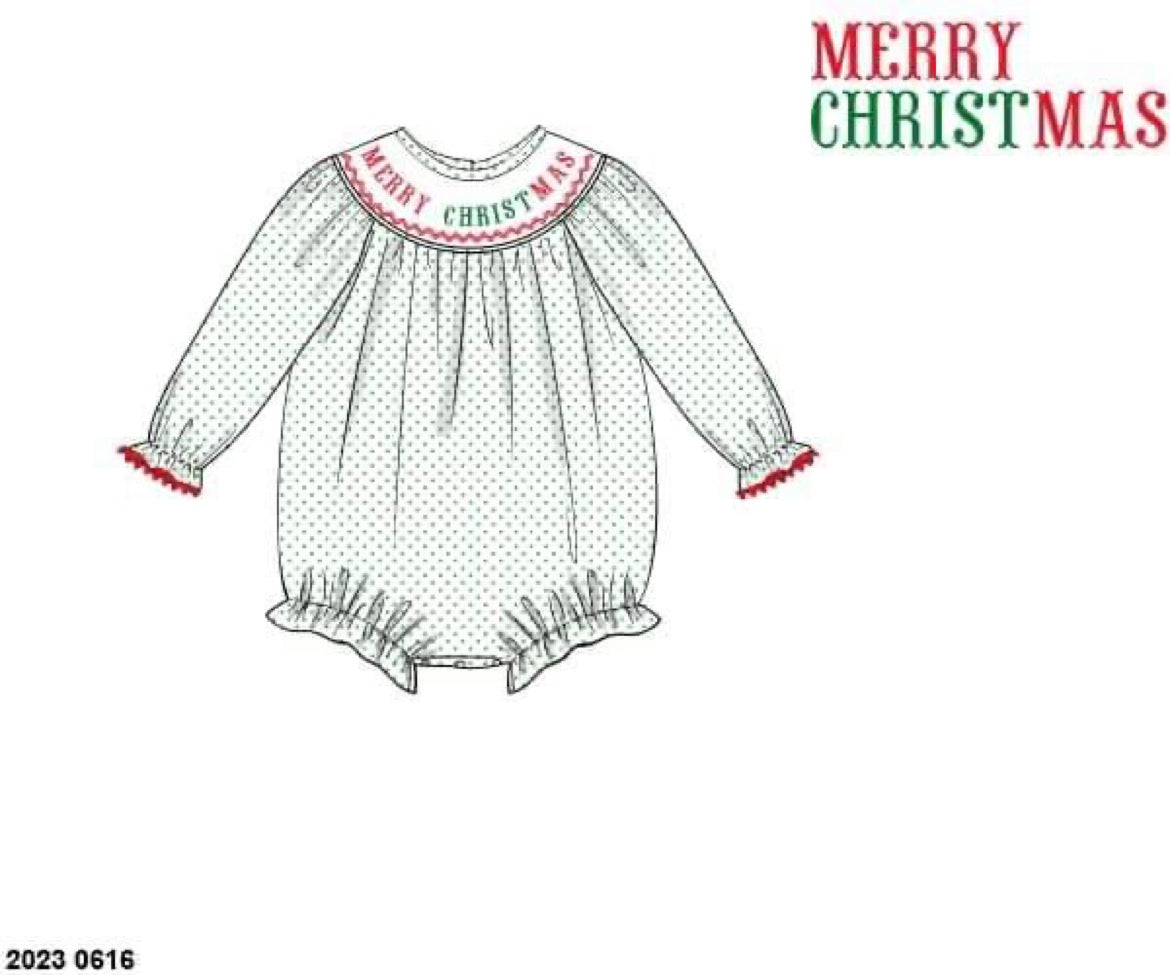 RTS: Merry CHRISTmas- Girls Knit Bubble
