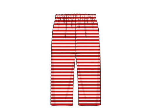 RTS : Christmas Bottoms- Boys Red Stripe Knit Pants