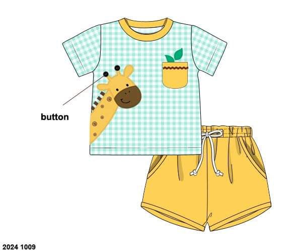 RTS: Sophie's Giraffe- Boys Knit Shortie Set