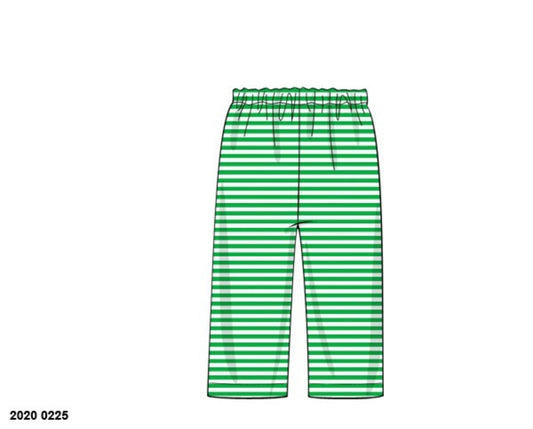 RTS: Christmas Bottoms- Boys Green Stripe Knit Pants