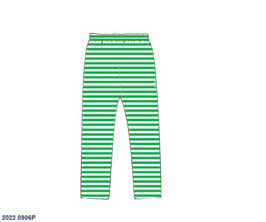 RTS: Christmas Bottoms- Girls Green Stripe Knit Leggings