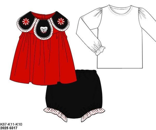 RTS: Jordan Collection- Girls Smocked Poms & Tiger Woven Shortie Set