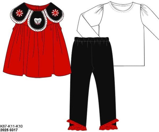 RTS: Jordan Collection- Girls Embroidered Tiger Seersucker Dress