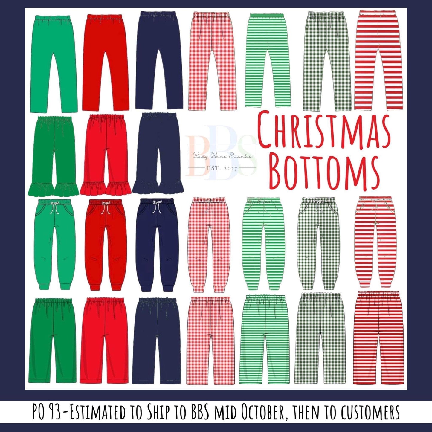 RTS: Christmas Bottoms- Girls Dark Green Gingham Knit Leggings