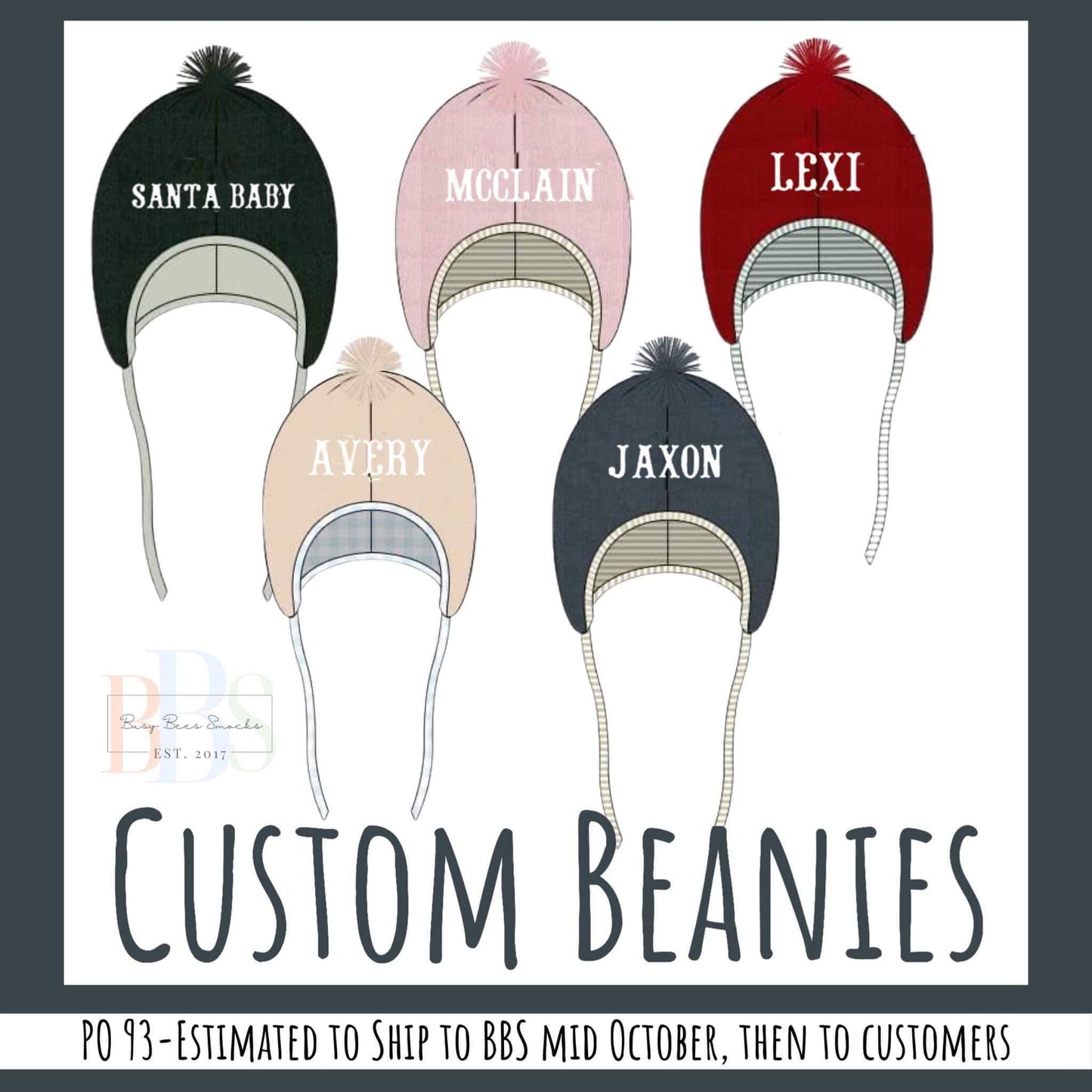 RTS: Custom Beanies- Tan (No Monogram)