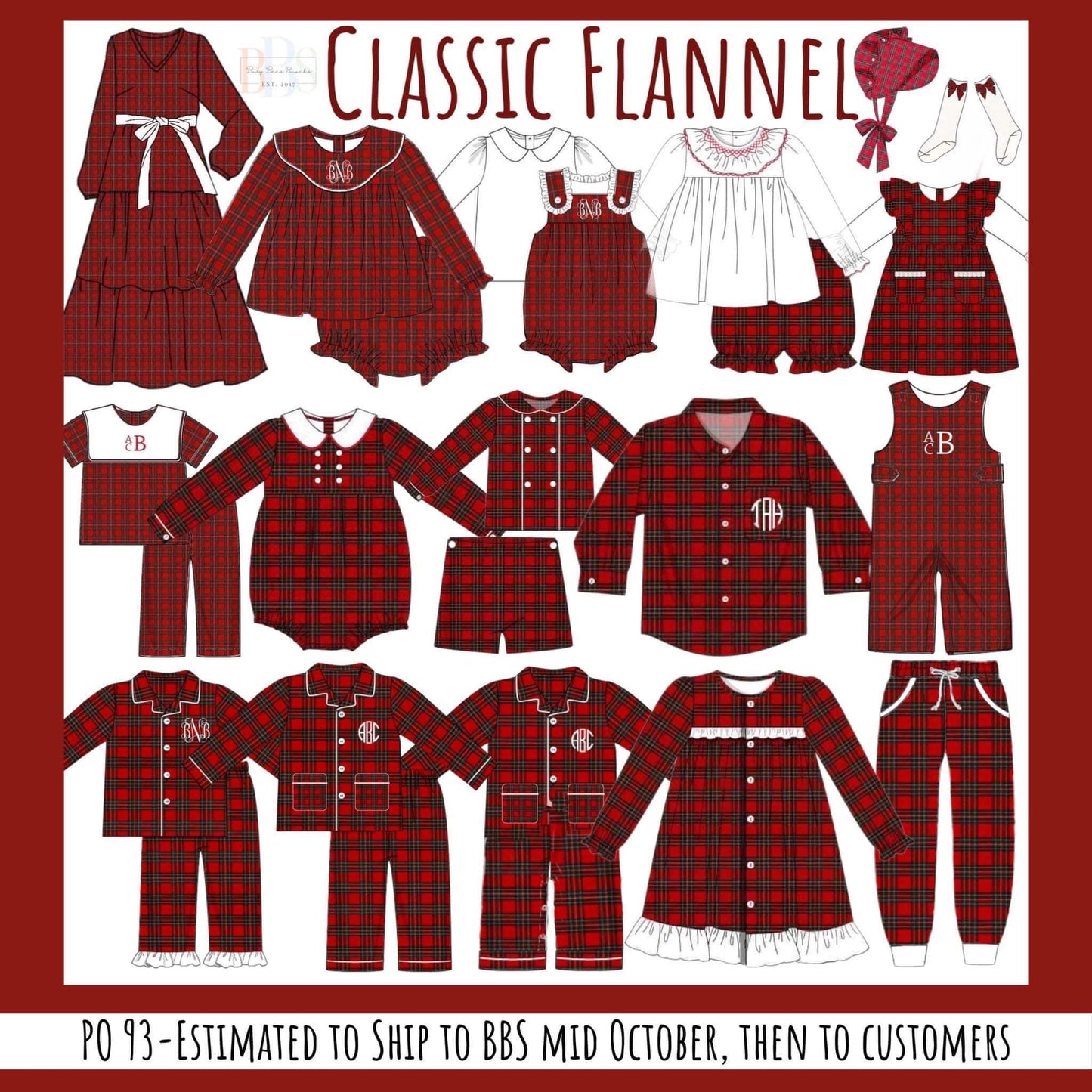 RTS Classic Flannel- Boys 1pc Pjs (No Monogram)