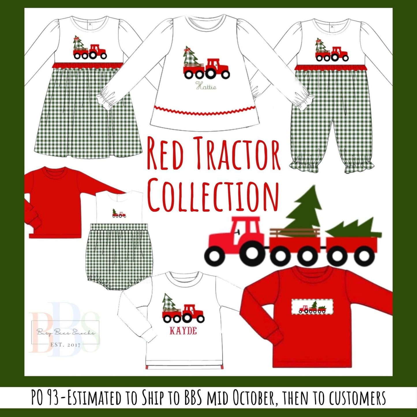 RTS: Red Tractor- Boys Knit Applique Shirt (No Monogram)