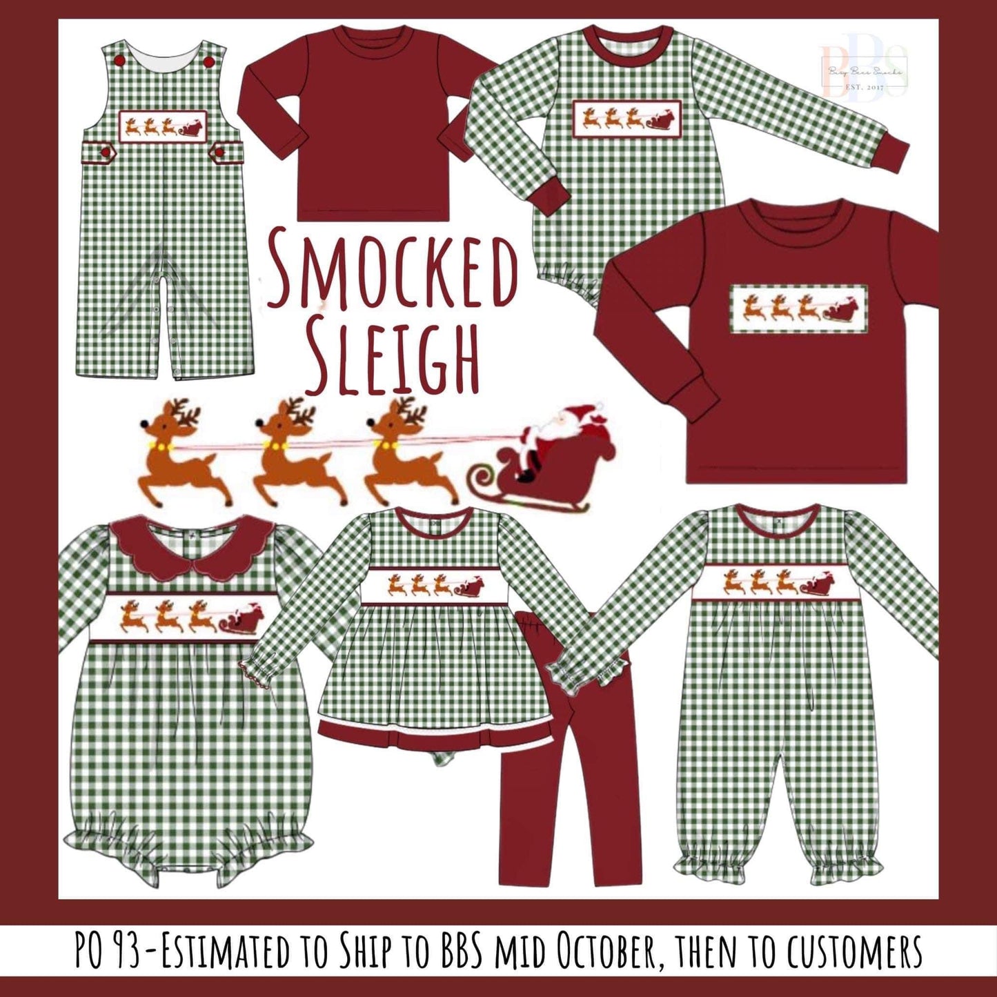 RTS: Smocked Sleigh- Boys Knit Bubble