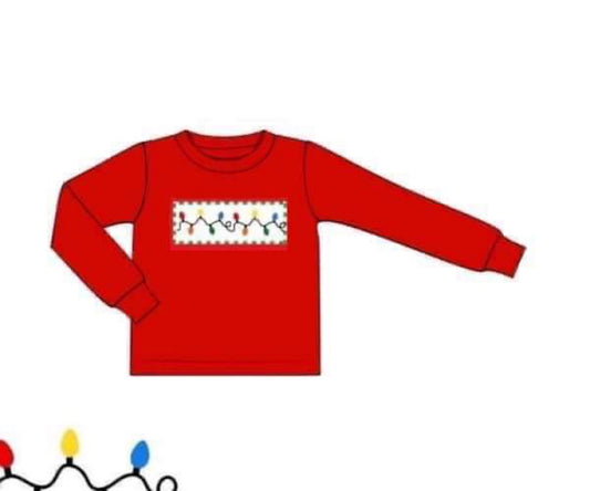 RTS: Rerun Christmas Lights- Boys Knit Shirt