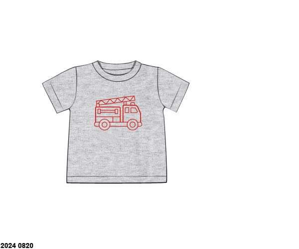 RTS: Boys Only- Firetruck Knit Shirt