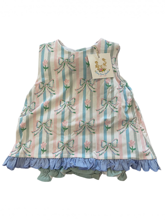 RTS: Girls Prescott Petals in Sage- Girls Knit Bubble