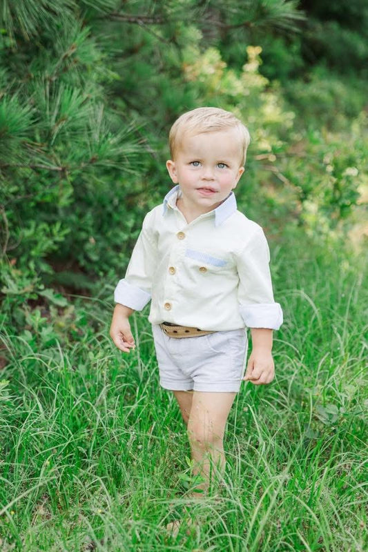 RTS: Sellers Classic Yellow- Dad/Mini Woven Button Up