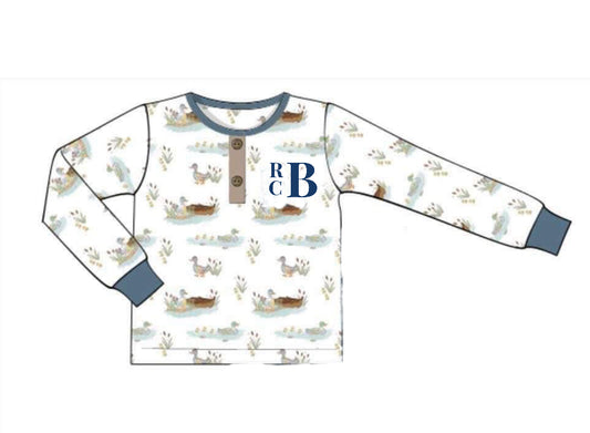 RTS: Vintage Ducks- Boys Knit Shirt "RBC"