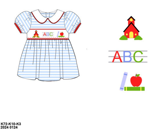 RTS: BTS Knit Shirt Only- Girls Smocked School House