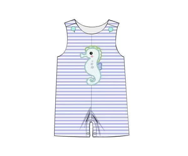Pre Order 152: Seahorse- Applique Shortall