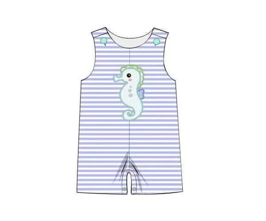 Pre Order 152: Seahorse- Applique Shortall