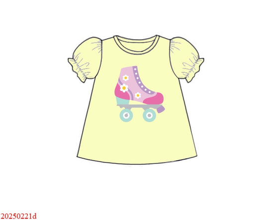 RTS: Girls Casual Mix & Match- Knit Roller Skate Shirt