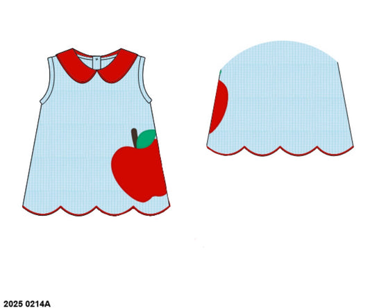 RTS: A is for Apple- Girls Seersucker Shirt