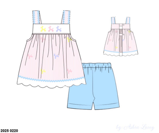 RTS: Party Animals- Girls Knit Biker Short Set