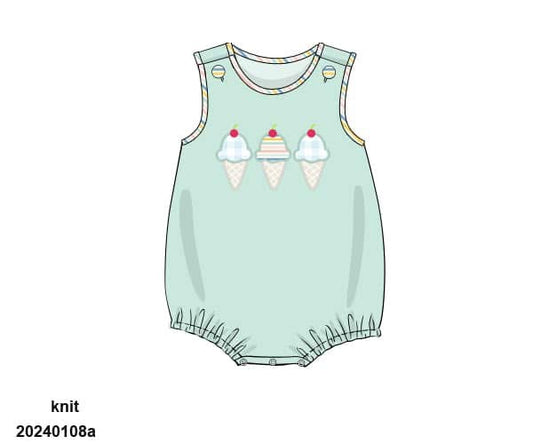 Pre Order 135: Ice Cream- Boys Applique Bubble
