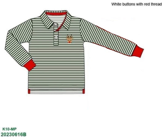 RTS: Shirt Only- Boys Reindeer Polo