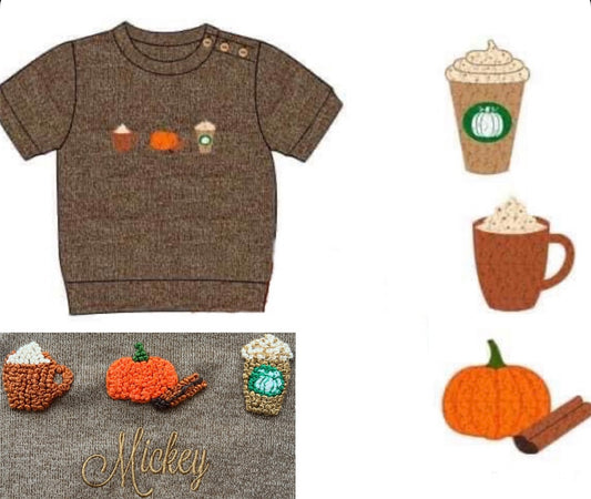 RTS: Unisex Pumpkin Spice Shortsleeve Sweater "Mickey"