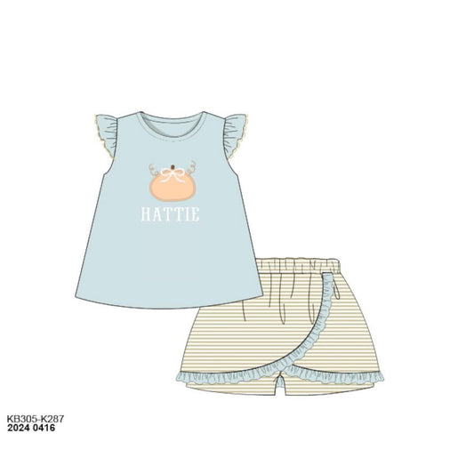 Pre Order 126: Pumpkin Hollow- Girls Knit Skort Set