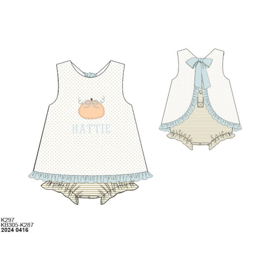 Pre Order 126: Pumpkin Hollow- Girls Knit Bubble