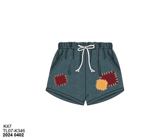 RTS: Patchwork Scarecrow- Boys Linen Shorties