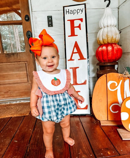 RTS: Linen Pumpkins- Girls Bubble