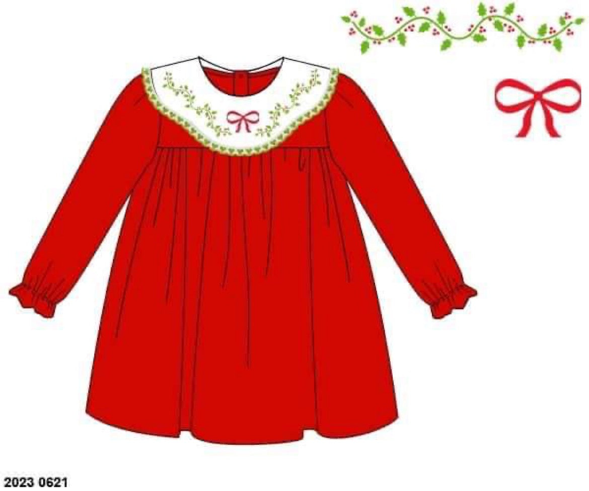 RTS: Burrage Christmas- Girls Bow Woven Dress