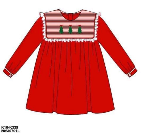 RTS: Stripe Trees- Girls Knit Dress