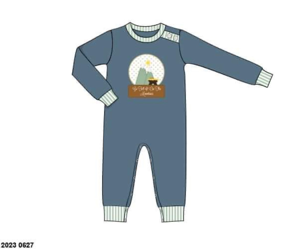 RTS: Go Tell It On The Mountain- Boys Knit Romper