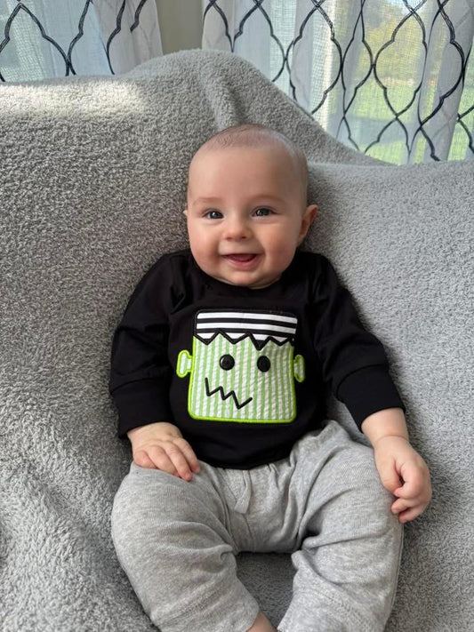 RTS: Halloween Shirt Only- Boys Frankenstein