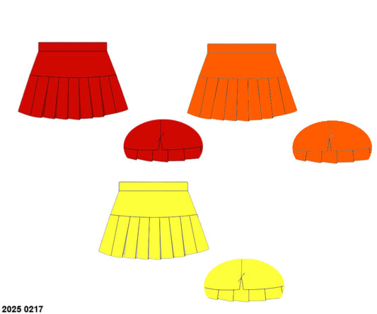 Pre Order 149: Girls Knit Bottoms- 3pc Skort Pack (Red, Orange, Yellow)