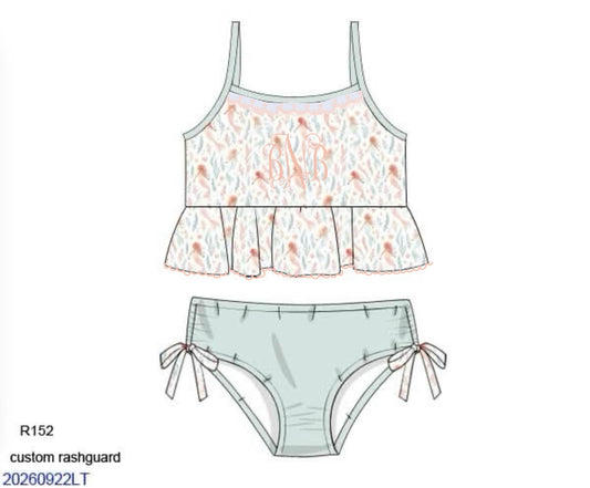 Pre Order 150: Mermaids & Rays- Girls 2pc Rashguard Swim