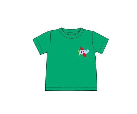 RTS: Boys Only- Embroidered Airplane Shirt